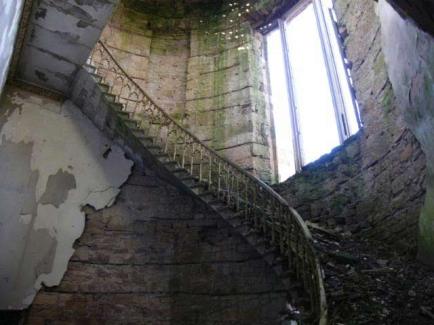 Main staircase at Crawford Priory - since collapsed
