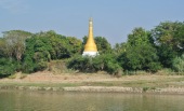 Pagoda on the banks of the Ayeyarwady River