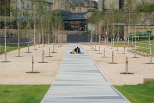 Jim Lambie's Album Pathway at Barrowland Park, Glasgow