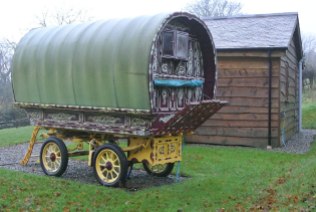 Old caravan in garden, Bedlam
